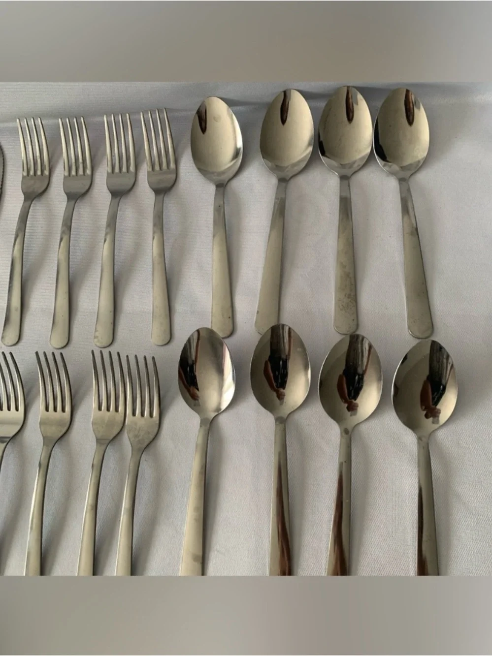 Lot of 36 Stainless Steel Silverware12 Spoons Forks Knives Flatware Picnic Party